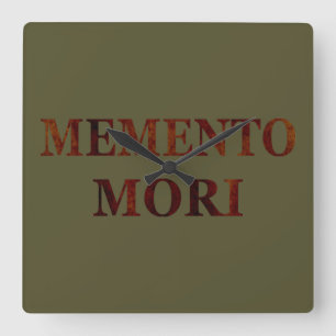 Relógio Quadrado memento mori, frase latina