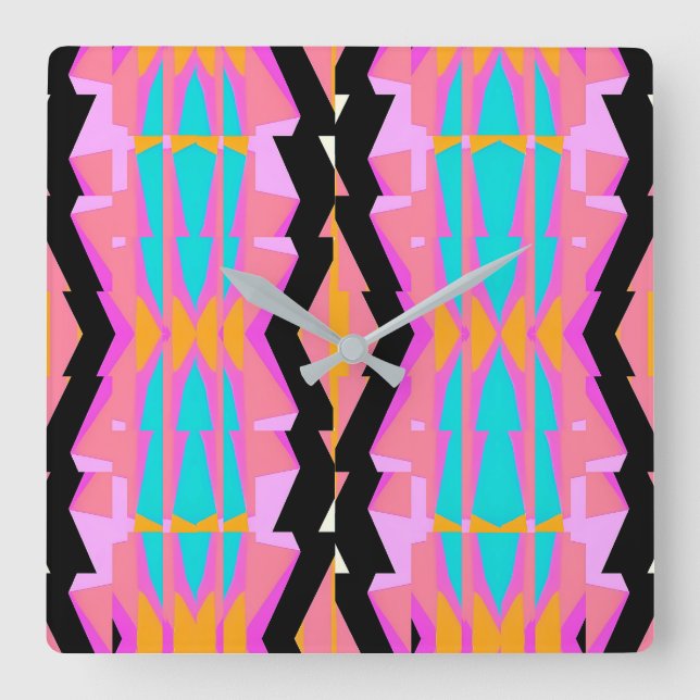 Relógio Quadrado Memphis Design Wire (Frente)