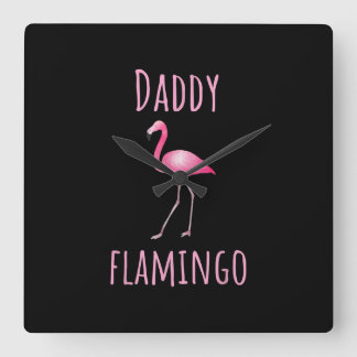 Relógio Quadrado Mens Flamingo Gift Pai Flamingo Summer Pink