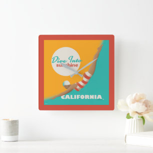 Relógio Quadrado Mergulhe No Sol   Califórnia