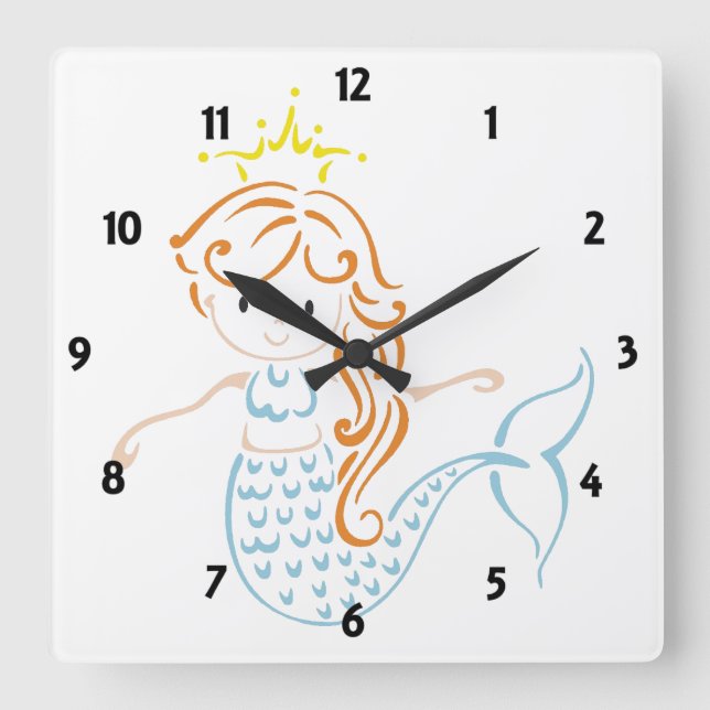 Relógio Quadrado Mermaid Fairy (Frente)