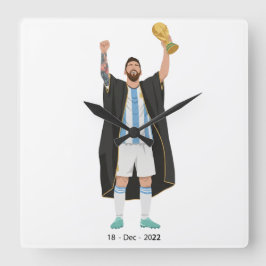 Relógio Quadrado Messi Campeão da Copa do Mundo 