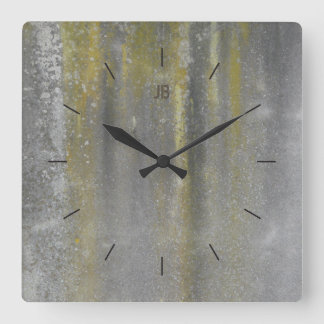 Relógio Quadrado METAL AMARELO | decoração industrial