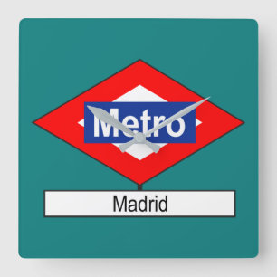 Relógio Quadrado Metro de Placa Madrid