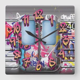 Relógio Quadrado Metro dos grafites