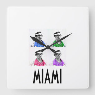 Relógio Quadrado ~Miami Izzy~ MIAMI VICE IZZY POP ART WALLCLOCK!