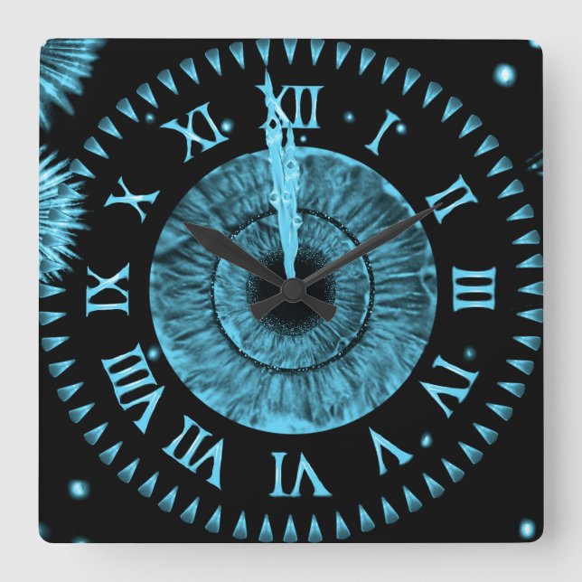 Relógio Quadrado Midnight Clock Light Blue (Frente)