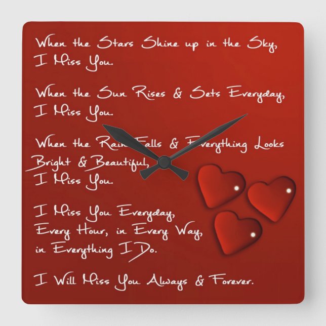 Relógio Quadrado Mim pulso de disparo de parede da senhorita Você (Frente)