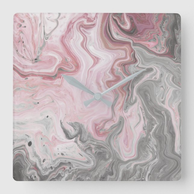 Relógio Quadrado Minerais de Blush (Frente)