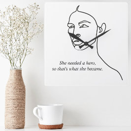 Relógio Quadrado Mínima Negra Ela Se Tornou Uma Menina De Inspiraçã