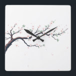Relógio Quadrado Minimal Japanese Tree Branch<br><div class="desc">Elegant minimal tree branch inspired by Japanese nature art. A simple and calm design perfect for lovers of nature and minimal aesthetics.</div>