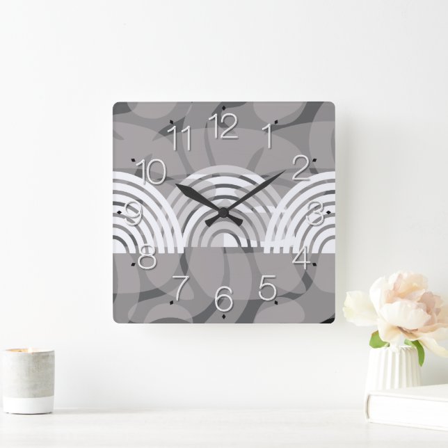 Relógio Quadrado Minimalist Mixed Boho Arches (Lar)