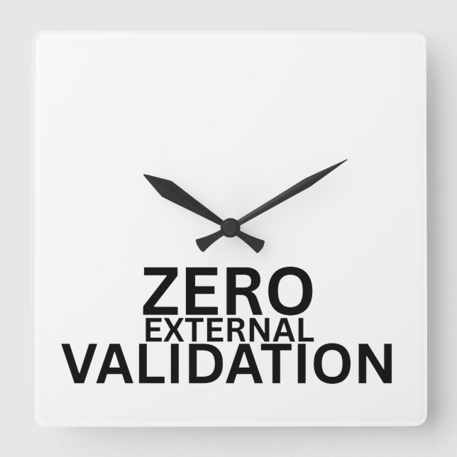 Relógio Quadrado Minimalista de Validação Externa Zero  (Frente)