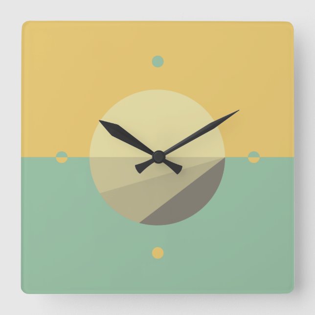 Relógio Quadrado Minimalista Geométrico 02 (Frente)