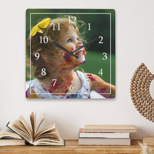 Relógio Quadrado Minimalista Moderno Uma Grande Foto Personalizada