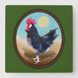 Relógio Quadrado Minorca Rooster Vintage Oval