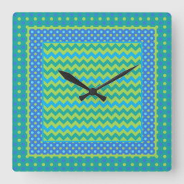 Relógio Quadrado: Misturar Chevrons e Bolinhas