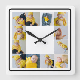 Relógio Quadrado MODELO de Colagem de Fotos 12 Personalizada