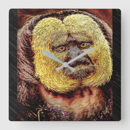 Relógio Quadrado Modelos Primatas: Macaco Saki com cara branca