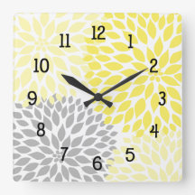 Moderno Dahlia flores amarelas e cinzas de cinza