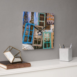 Relógio Quadrado Molduras coloridas para janelas