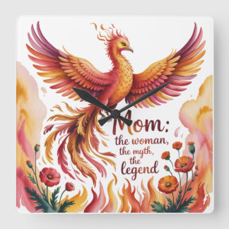 Relógio Quadrado Mom: The Woman, The Myth, The Legend