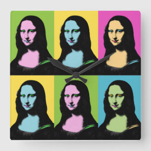Relógio Quadrado Mona Lisa - Estilo de Arte Pop 