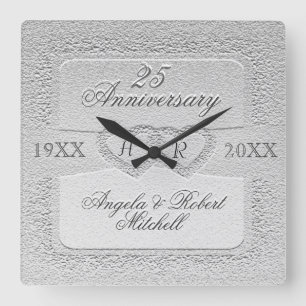 Relógio Quadrado Monograma de 25