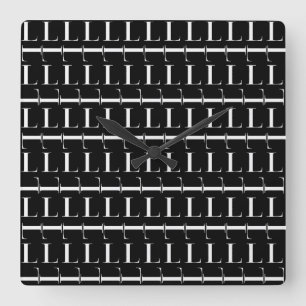 Relógio Quadrado Monograma - Letra inicial L