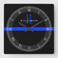 Monograma Personalizado de Linha Azul Fino da Polí