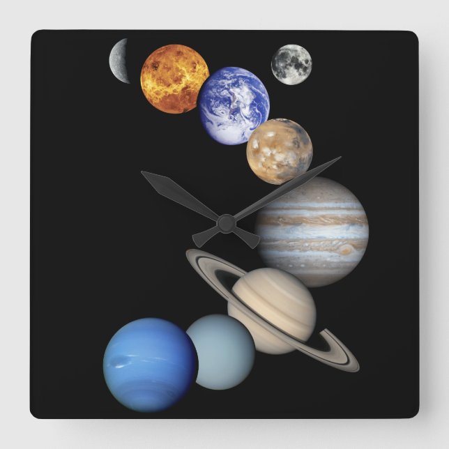 Relógio Quadrado Montagem solar de Sytem (Frente)