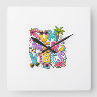 Relógio Quadrado Montre Murale "Summer Vibes" – Design Coloré Tropi