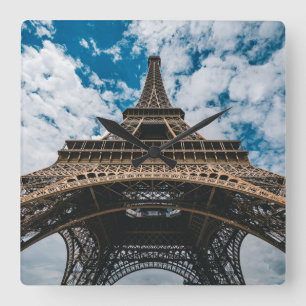 Relógio Quadrado Monumentos   Olhando para a Torre Eiffel