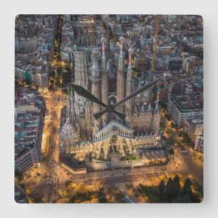Relógio Quadrado Monuments   La Sagrada Familia