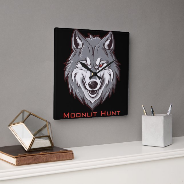 Relógio Quadrado Moonlit Hunt (Escritório)