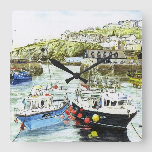 Relógio Quadrado "Mordente pulso de disparo ao mordente" (Frente)