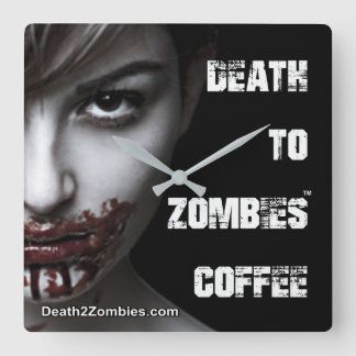 Relógio Quadrado Morte a Zombies Coffee Clock