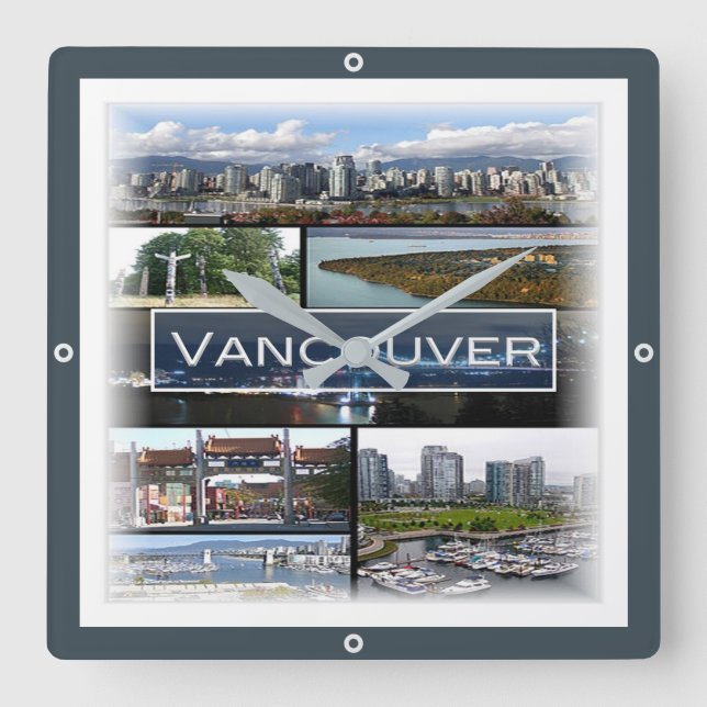 Relógio Quadrado mosaico zCA009 de VANCOUVER no Canadá, (Frente)