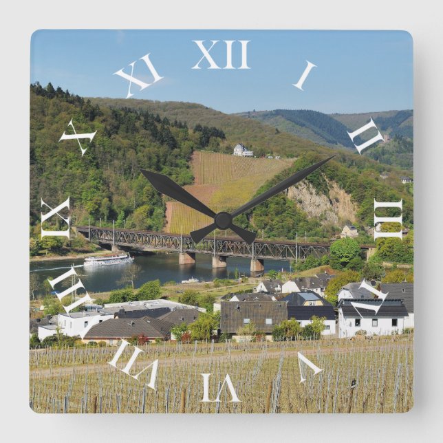 Relógio Quadrado Moselbrücke com Bullay (Frente)