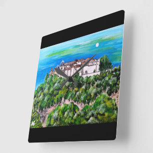 Relógio Quadrado Mosteiro de São Miguel Pintura por Alfred Fox