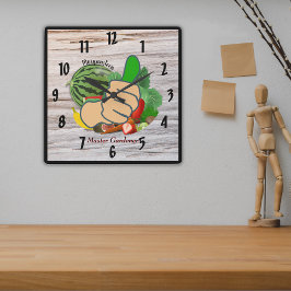 Relógio Quadrado Mostre o polegar Personalizado Mestre Jardineiro