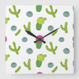 Relógio Quadrado Motif de Cactus du désert