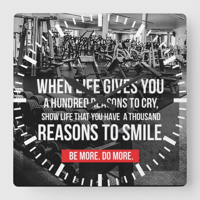 Relógio Quadrado Motivação de Gym de Workout (Frente)