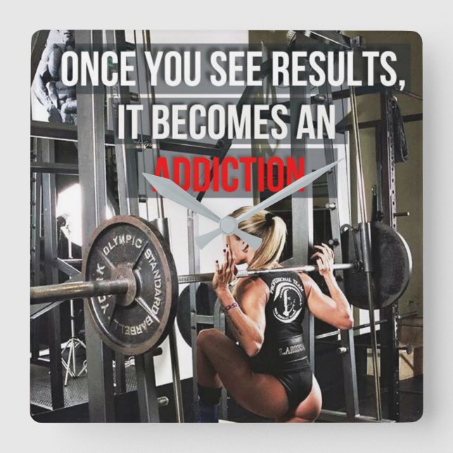 Relógio Quadrado Motivação de Workout (Frente)