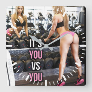 Relógio Quadrado Motivação de Workout