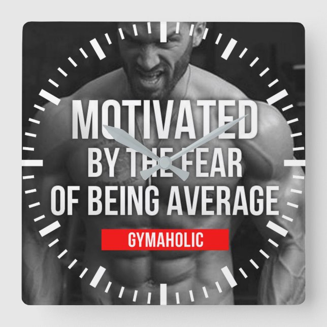Relógio Quadrado Motivação de Workout (Frente)