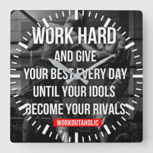 Relógio Quadrado Motivação de Workout