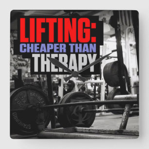 Relógio Quadrado Motivação de Workout de Gym de Construção de Porme