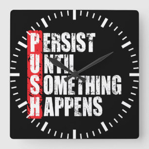 Relógio Quadrado Motivação do Gym do exercício da malhação -