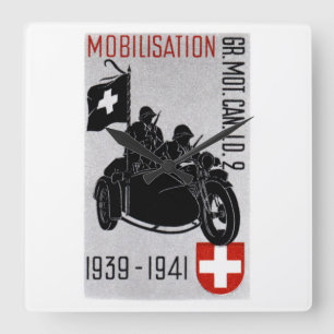 Relógio Quadrado Motocicleta Recon suíça de WWII